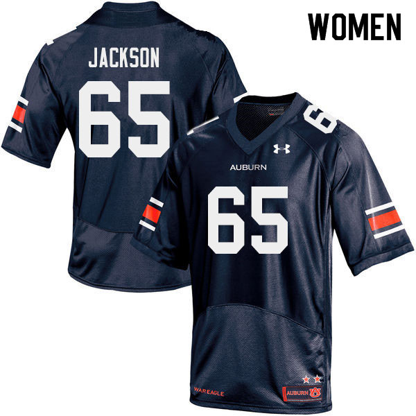 Auburn Tigers Women's Alec Jackson #65 Navy Under Armour Stitched College 2019 NCAA Authentic Football Jersey SLY8674DP